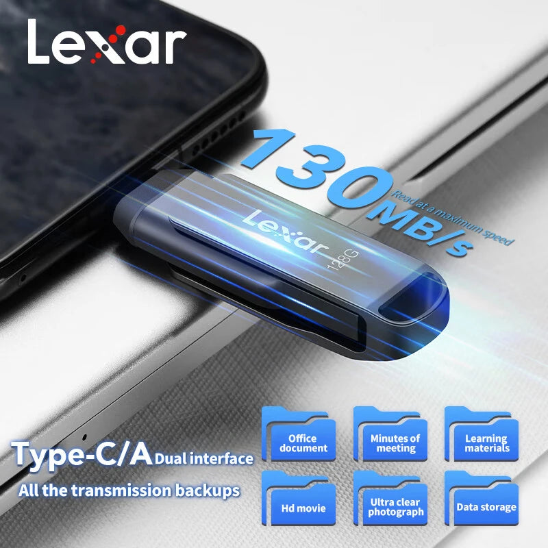 Lexar D400 Dual-Slot Flash Drive - detail view