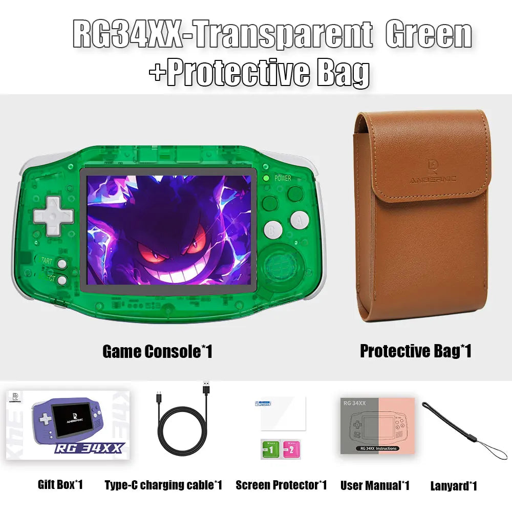 Anbernic RG34XX Retro Handheld Console - Wide Screen with 64GB Card