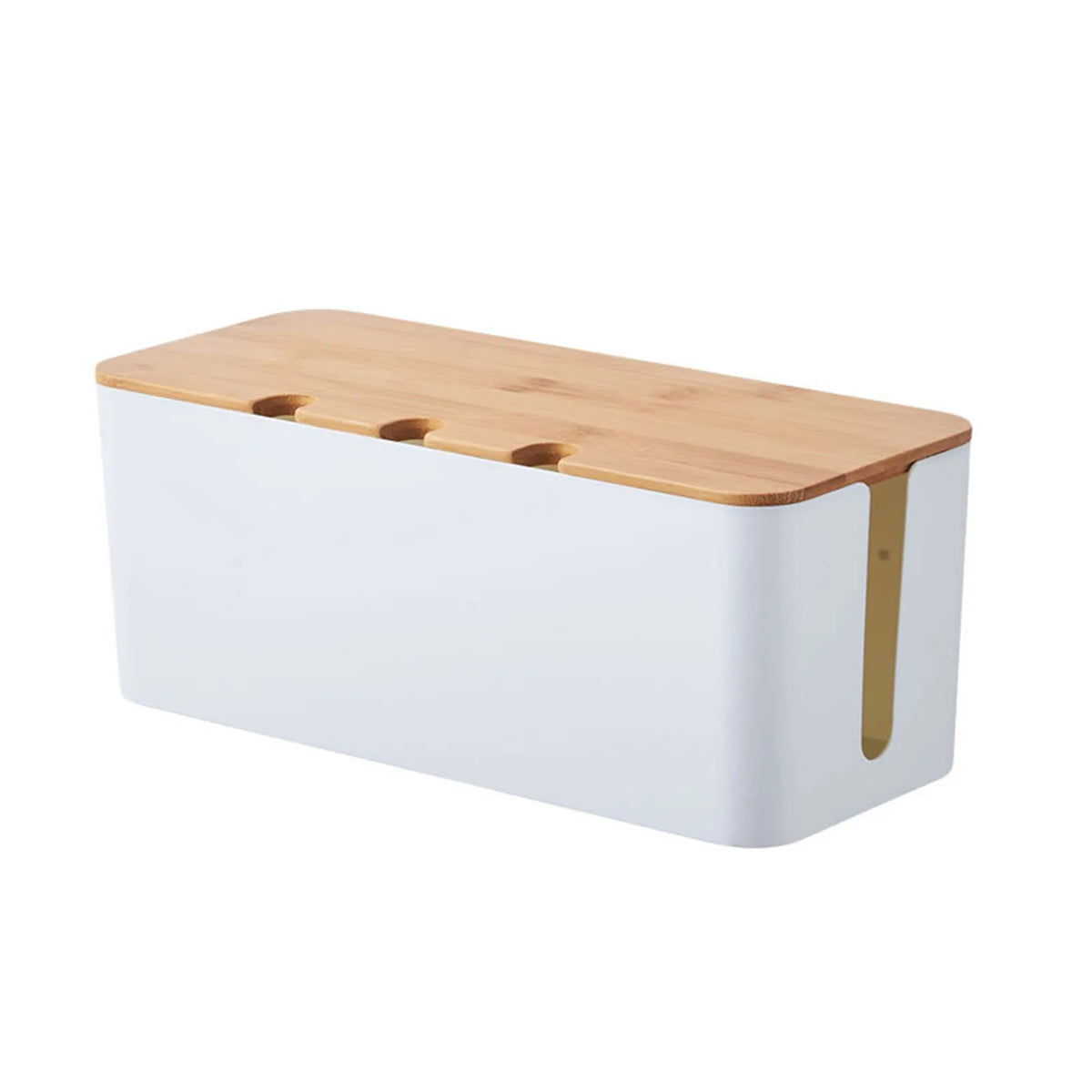 Cable Management Box - Wood-Style Cord Organizer & Power Strip Cover