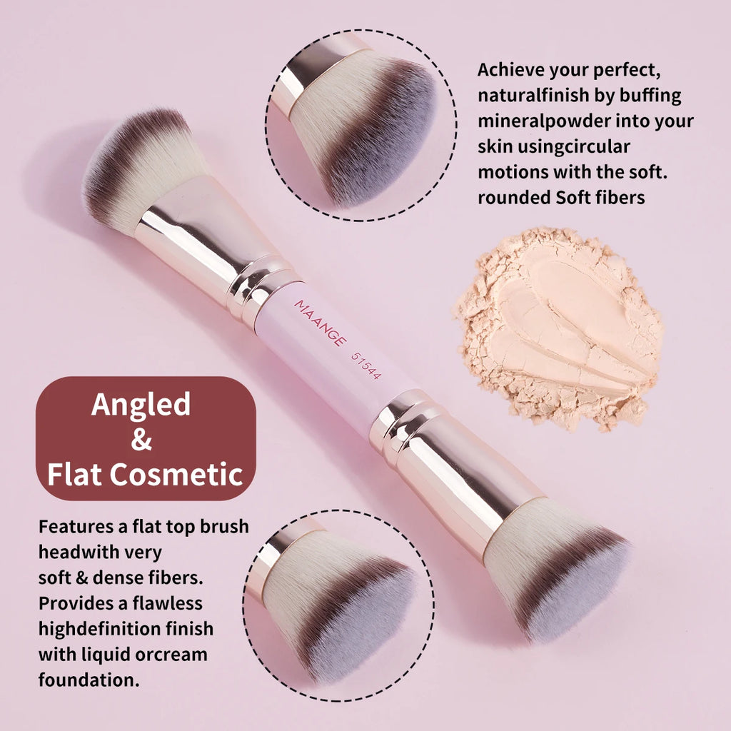 4-Piece Makeup Brush Set - Dual-Ended Brushes with Travel Case