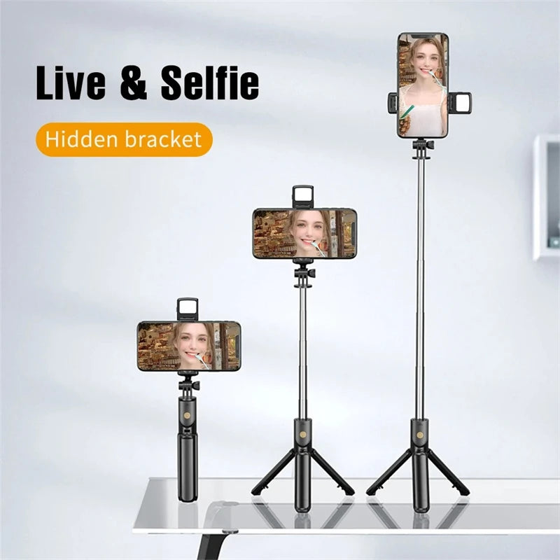Selfie Stick Tripod with Bluetooth Remote & Fill Light