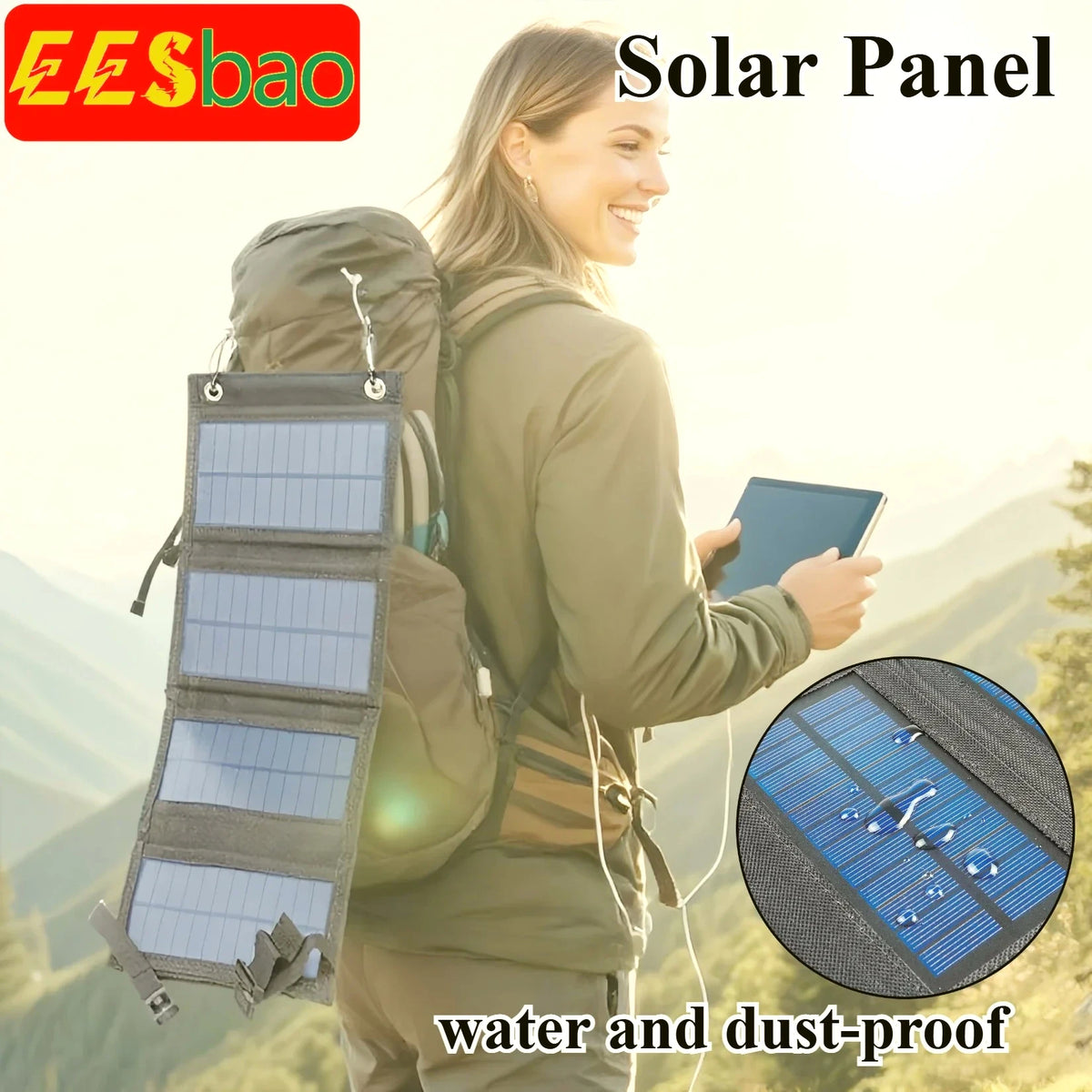 Foldable Waterproof Solar Charger - 25W to 100W USB Panel
