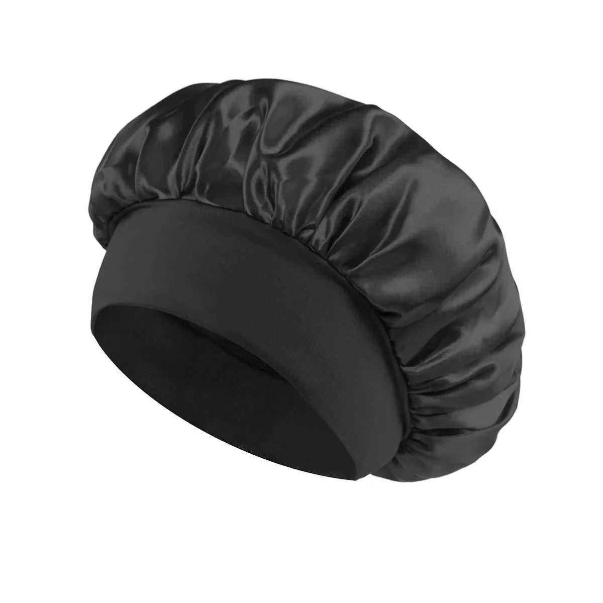 Satin Hair Bonnet - Wide-Band Sleep Cap for Curls & Braids