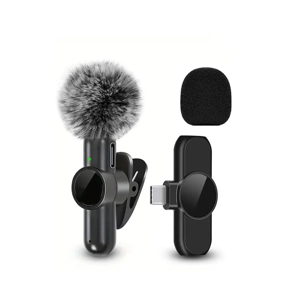 Wireless Lavalier Microphone - Clip-On Mic for Phone (USB-C & iPhone)