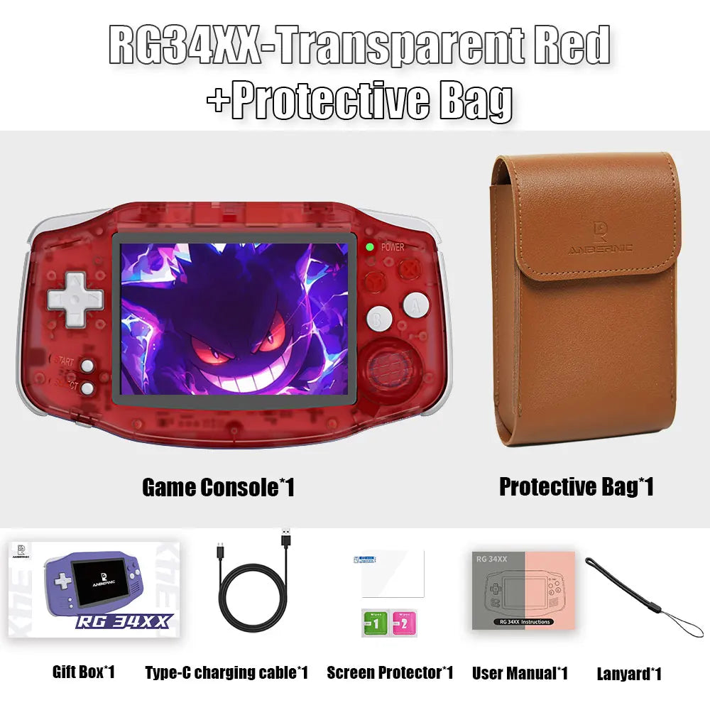 Anbernic RG34XX Retro Handheld Console - Wide Screen with 64GB Card