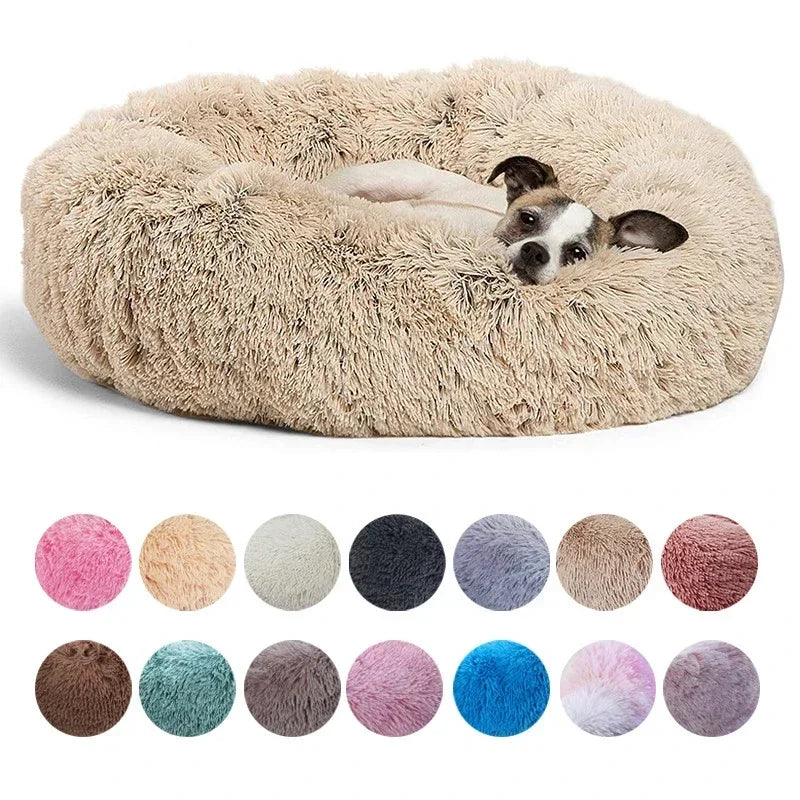 Plush Round Calming Pet Bed - 6 Sizes