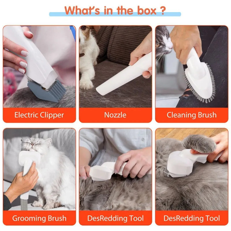 2-in-1 Pet Grooming Vacuum & Clipper - Powerful Suction Hair Remover for Dogs & Cats