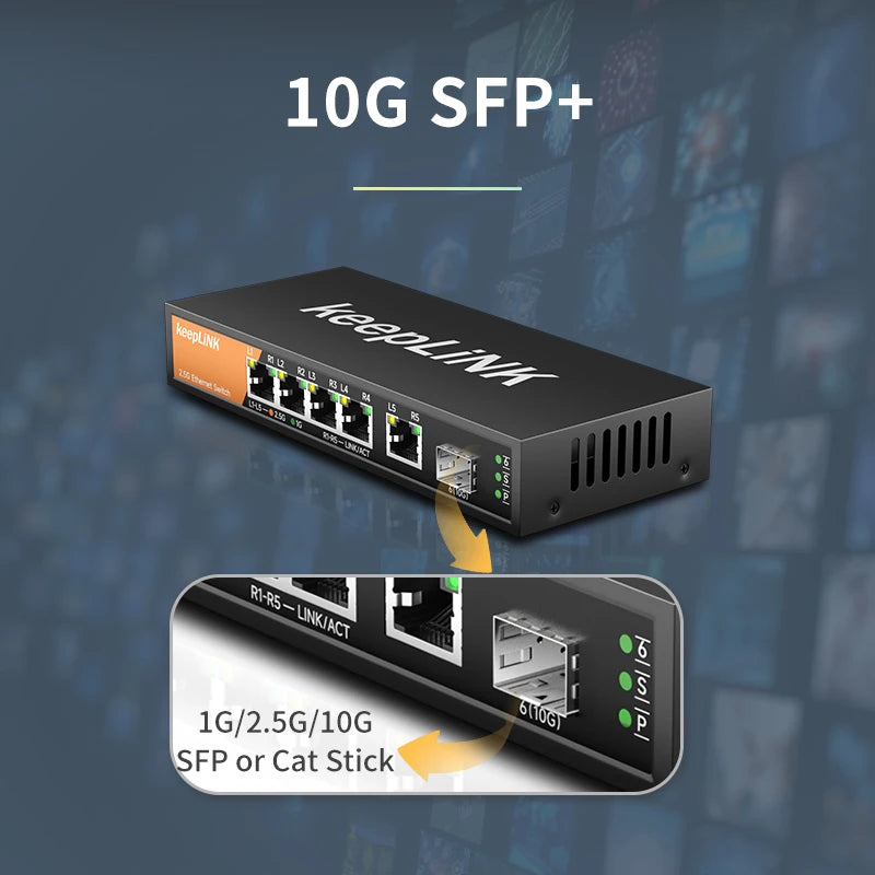 5-Port 2.5G Network Switch - Unmanaged Multi-Gigabit, Plug & Play