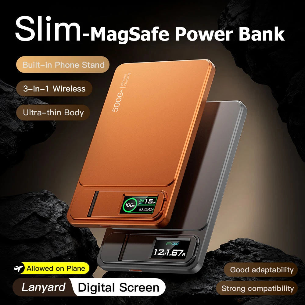 Magnetic Wireless Power Bank 10000mAh - Slim Fast-Charging Battery Pack