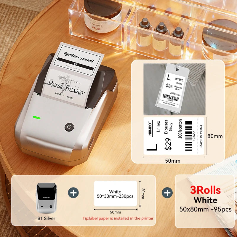NIIMBOT B1 Label Printer - 2" Bluetooth Thermal with Tape