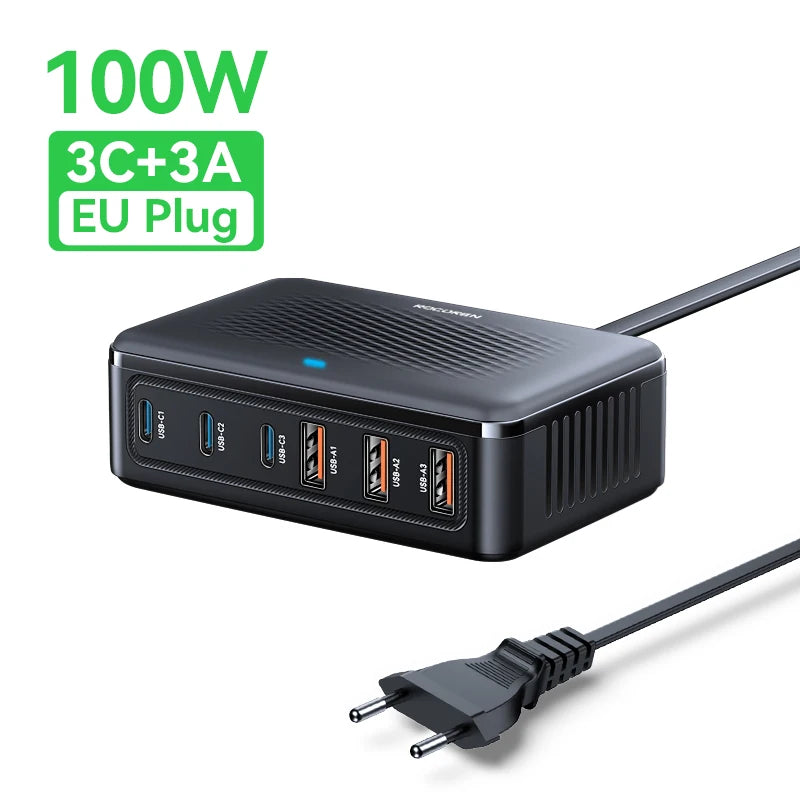 100W GaN Charging Station - 6 Ports