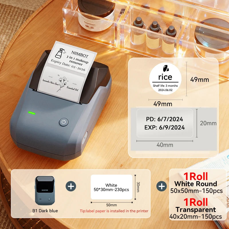 NIIMBOT B1 Label Printer - 2" Bluetooth Thermal with Tape