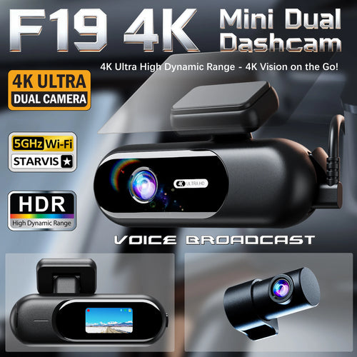 4K Dash Cam Front & Rear - WiFi Car Camera with Night Vision & Parking Mode
