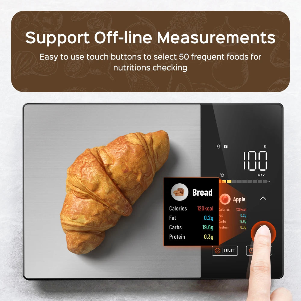 Smart Nutrition Kitchen Scale - App Calorie & Macro Tracking
