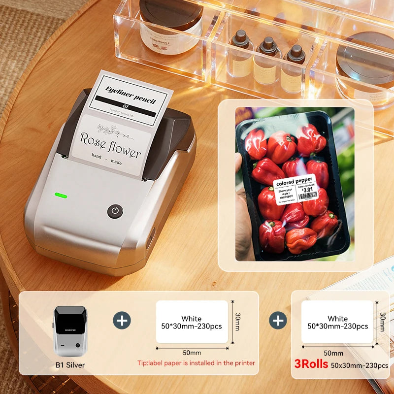 NIIMBOT B1 Label Printer - 2" Bluetooth Thermal with Tape