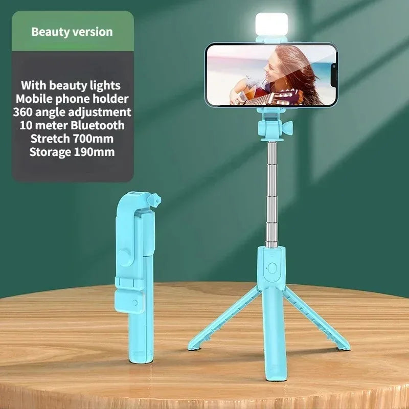 Selfie Stick Tripod with Bluetooth Remote & Fill Light