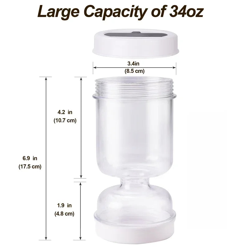 Hourglass jar holding olives, ready to serve
