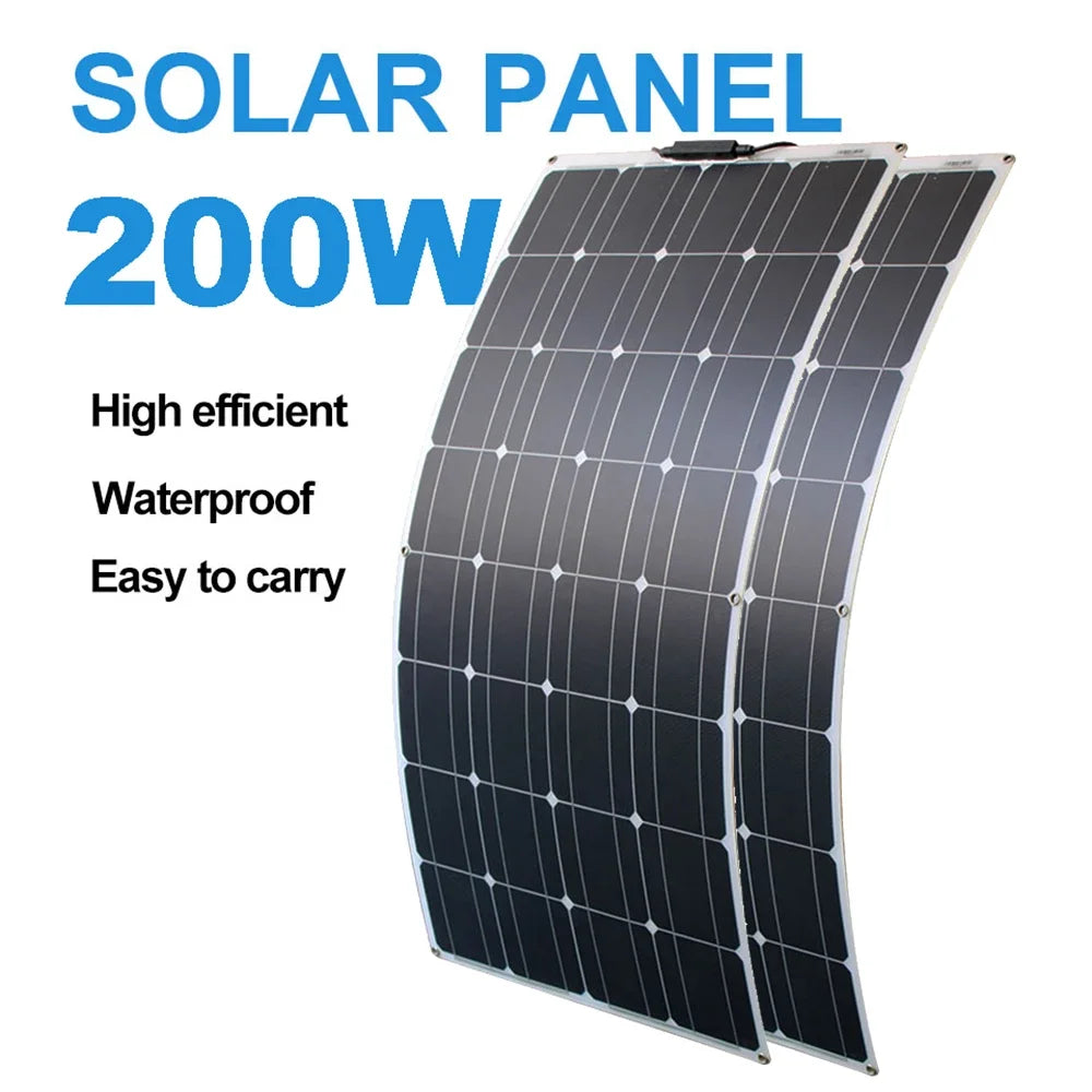 Flexible Solar Panel 100W & 200W - 12V Camper & Shed Charging