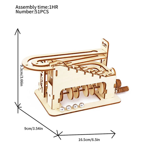 3D Wooden Marble Run - detail view