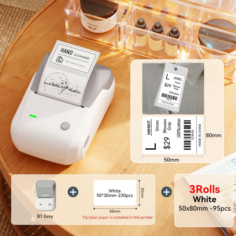 NIIMBOT B1 Label Printer - 2" Bluetooth Thermal with Tape