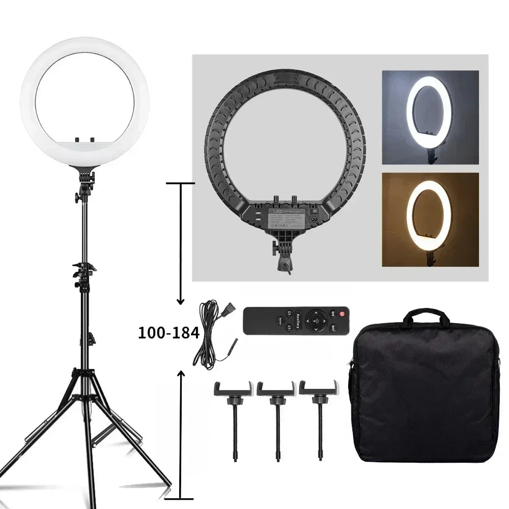 18-Inch LED Ring Light with Tripod Stand - Selfie & Streaming Light