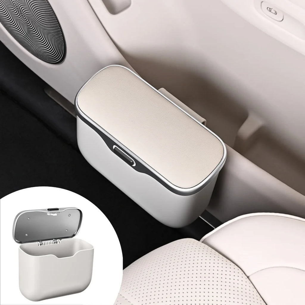 Multifunctional Car Trash Can with Lid - Hanging Car Organizer