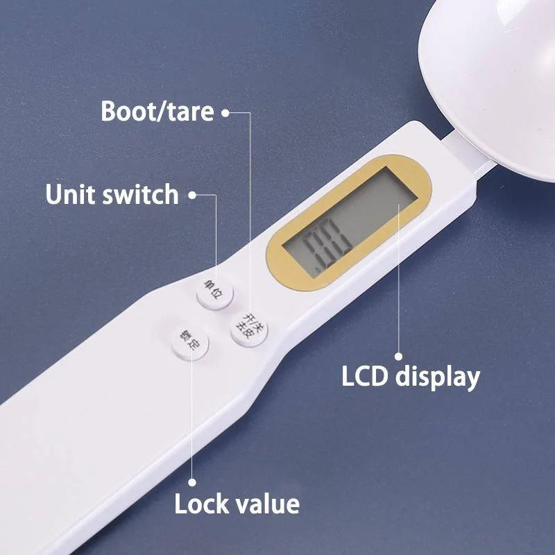 LCD readout on the handle of the measuring spoon scale