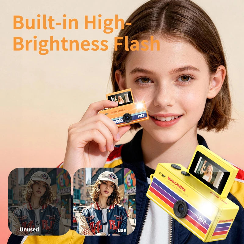 Mini Thumb Digital Camera - Retro Keychain Camcorder with Flip Screen