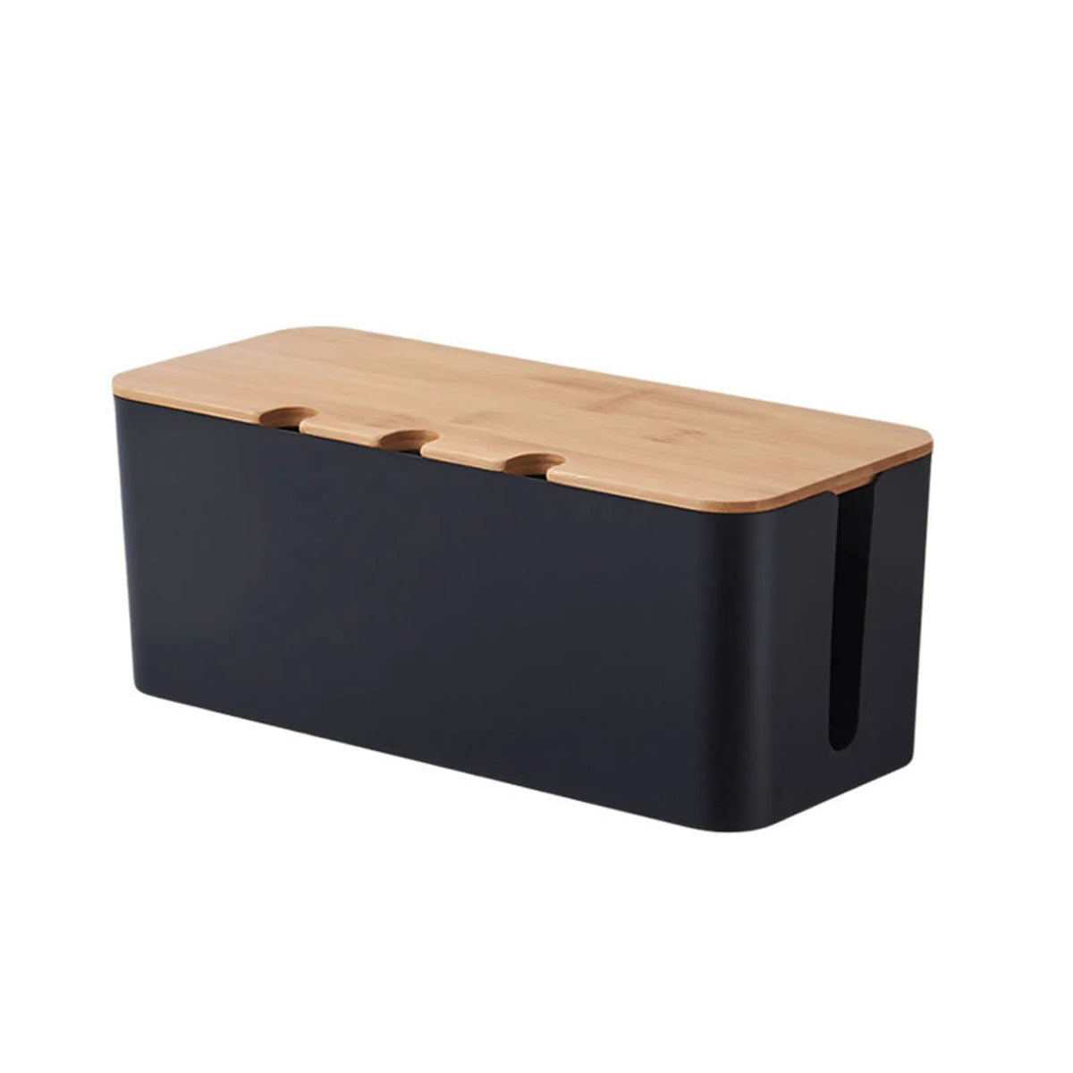 Cable Management Box - Wood-Style Cord Organizer & Power Strip Cover