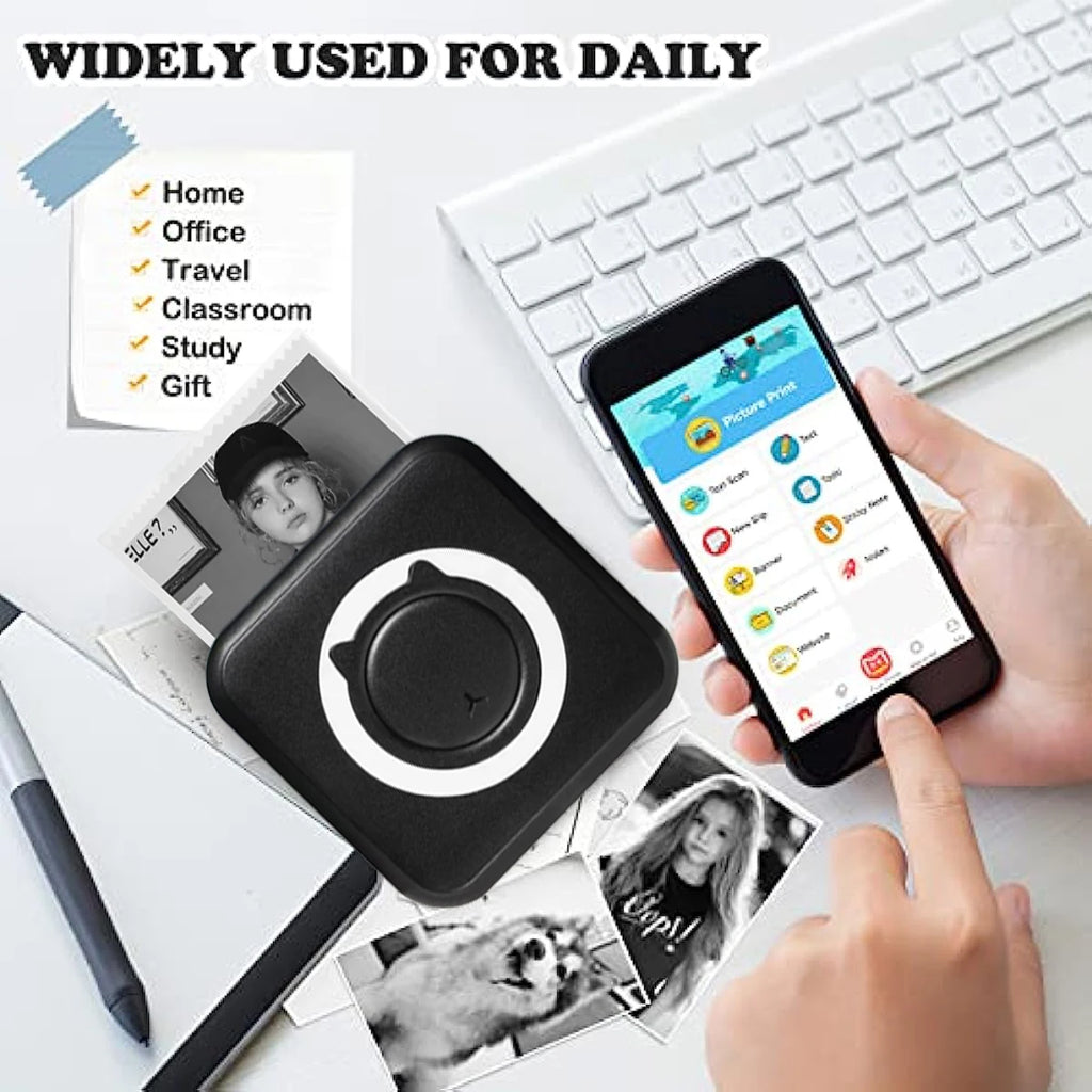 Mini Portable Photo Printer - Wireless Pocket Thermal Printer