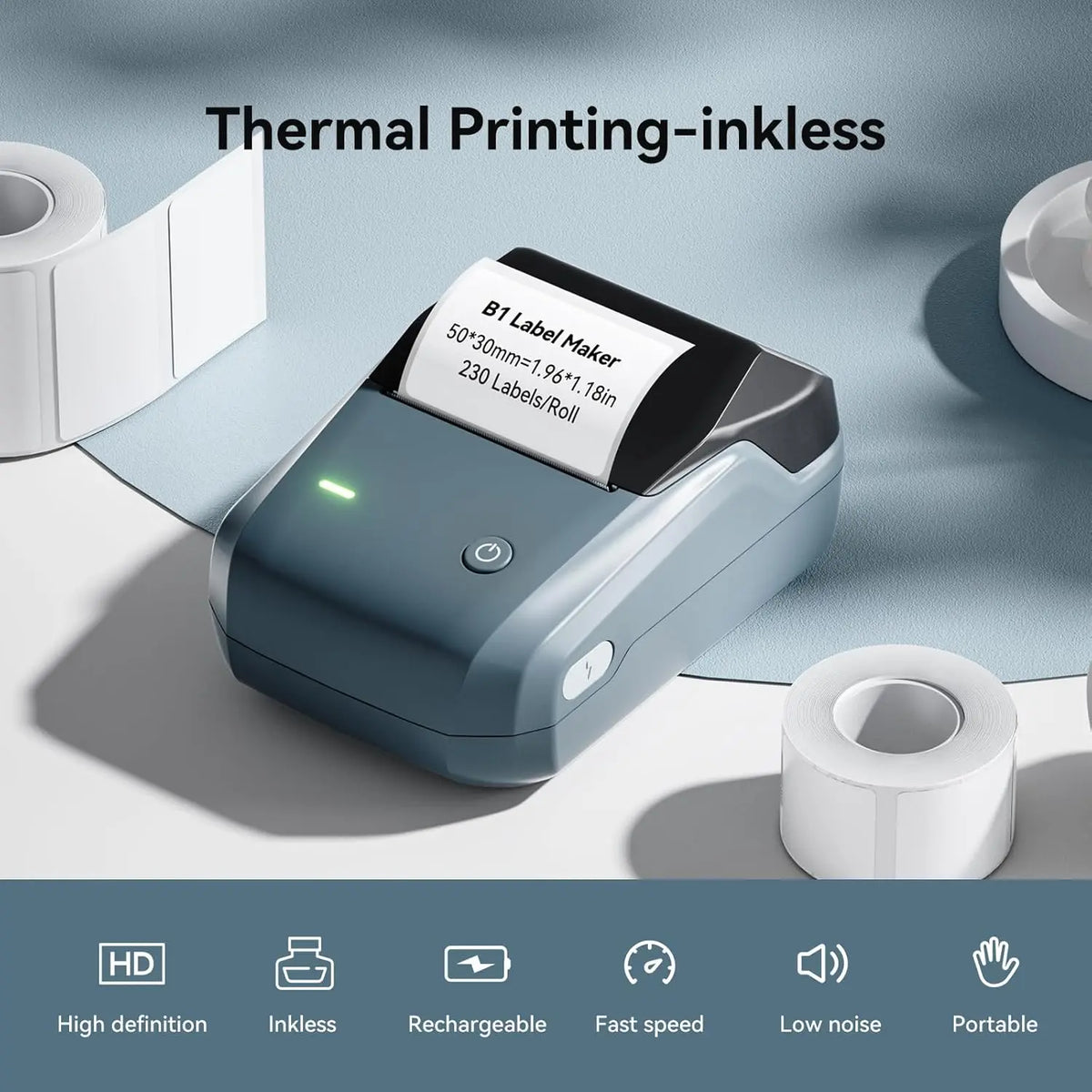 NIIMBOT B1 Mini Label Printer - Bluetooth Thermal, Ink-Free
