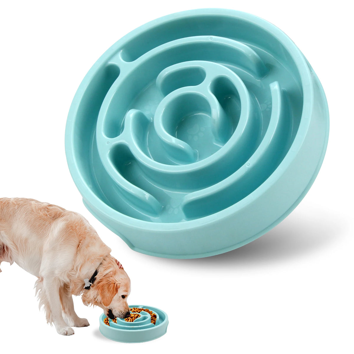 Slow Feeder Dog Bowl - Non-Slip Anti-Gulp Puzzle Bowl