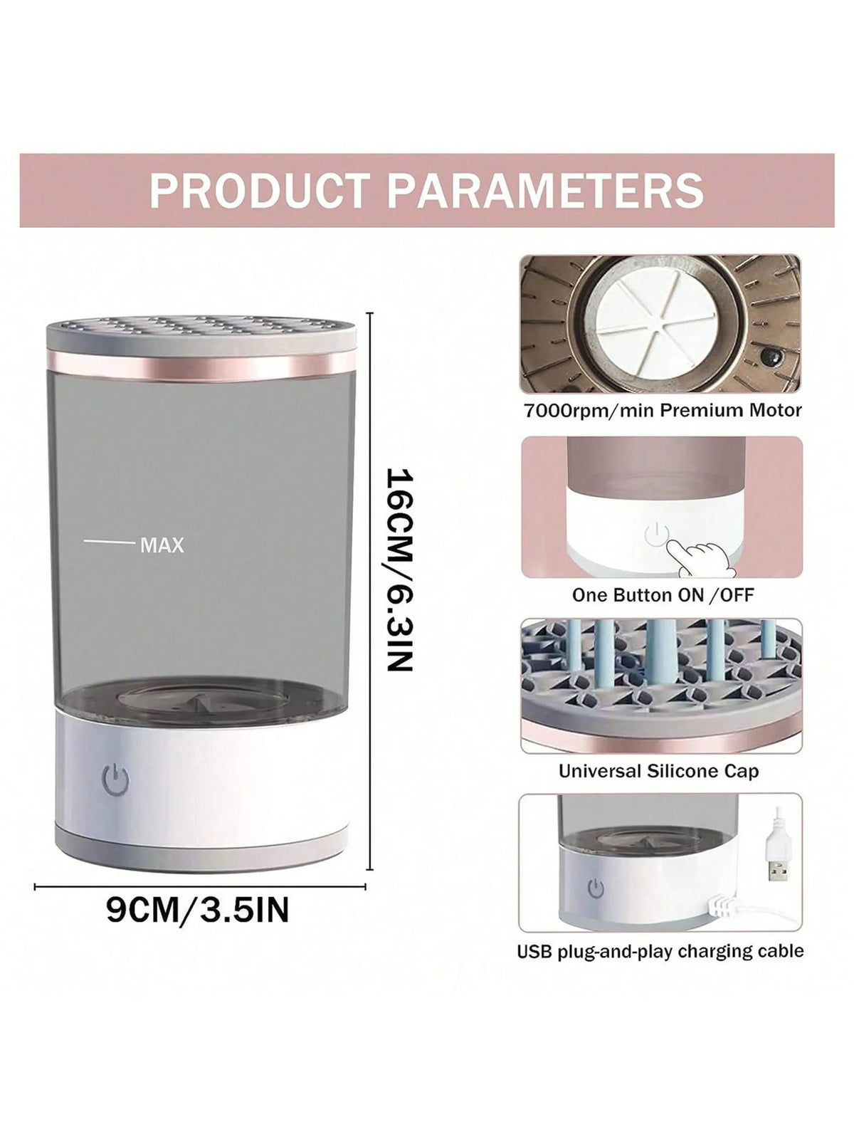 Electric Makeup Brush Cleaner - Spin Wash & Dry Machine