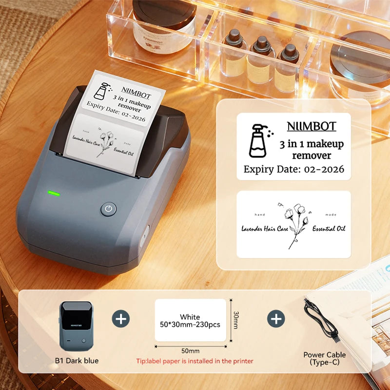 NIIMBOT B1 Label Printer - 2" Bluetooth Thermal with Tape