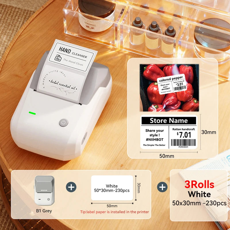 NIIMBOT B1 Label Printer - 2" Bluetooth Thermal with Tape
