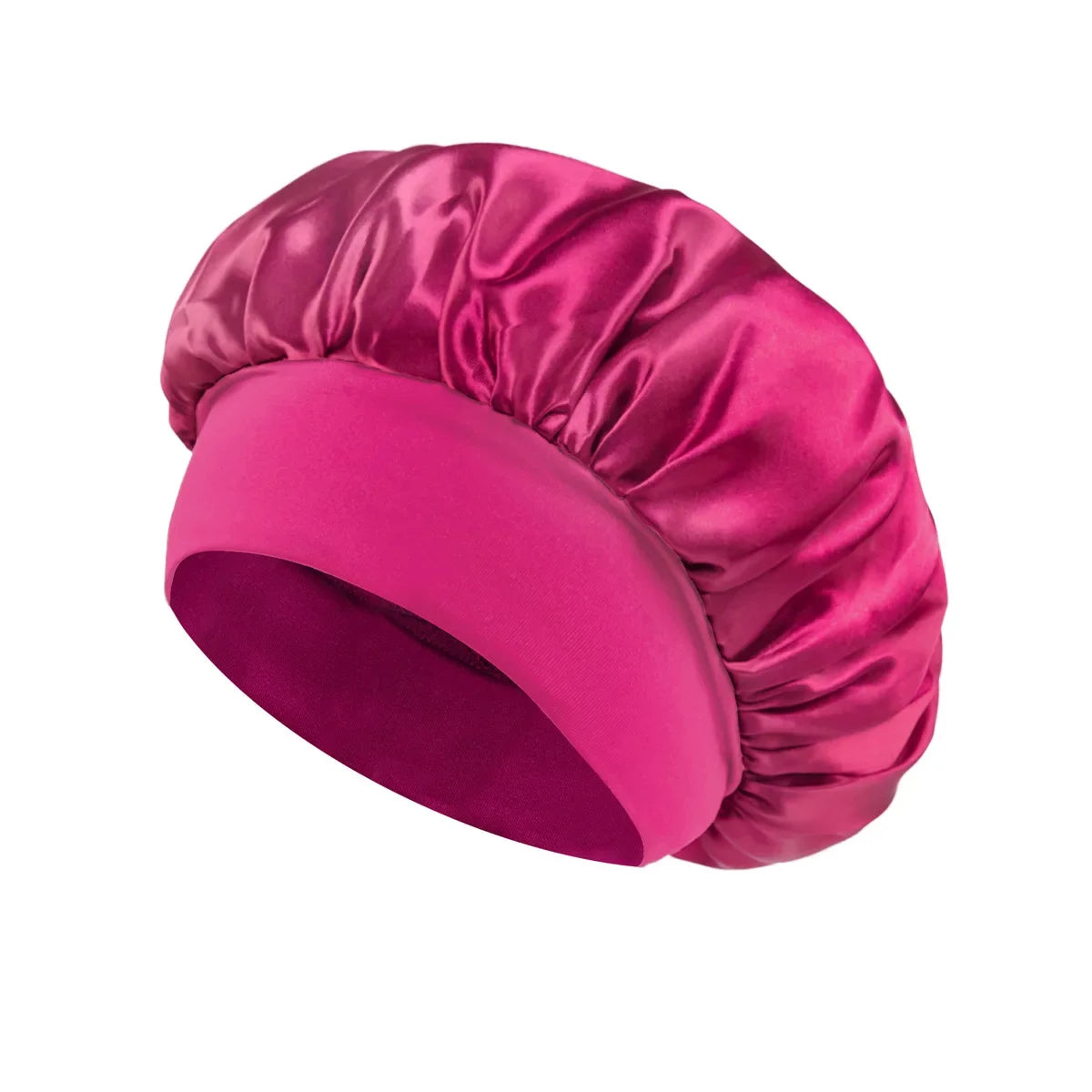 Satin Hair Bonnet - Wide-Band Sleep Cap for Curls & Braids