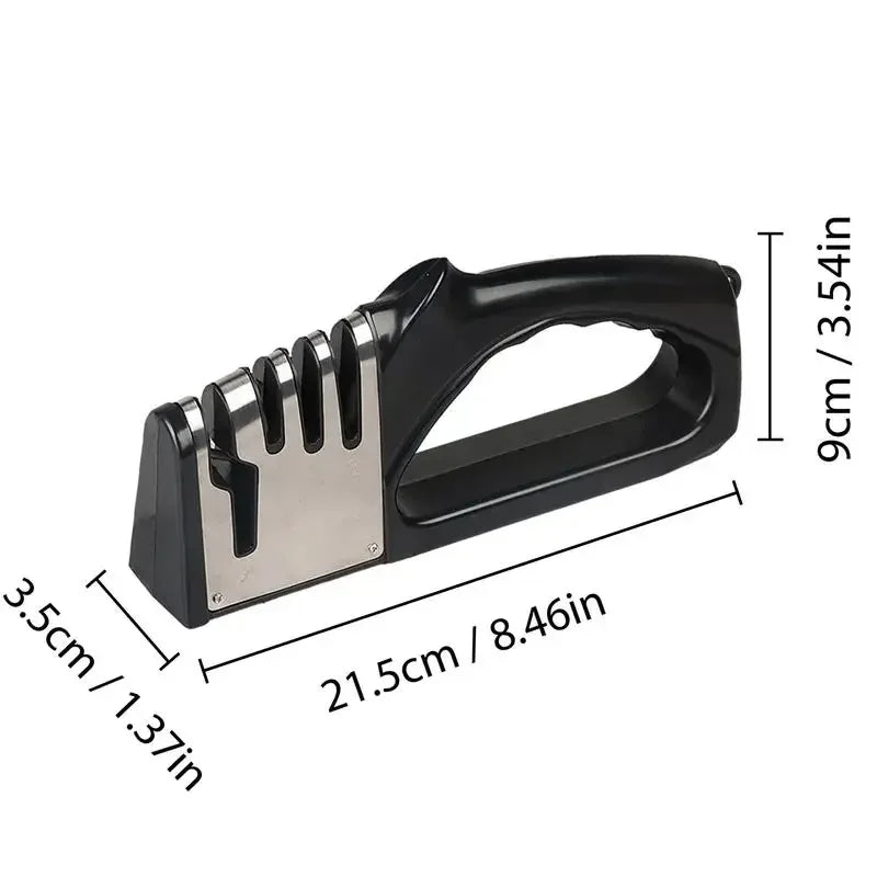4-Stage Kitchen Knife Sharpener - Non-Slip Handheld Sharpening Tool