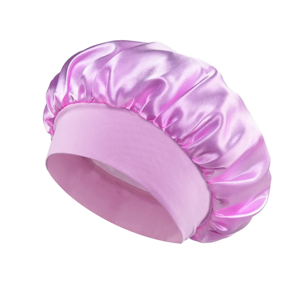 Satin Hair Bonnet - Wide-Band Sleep Cap for Curls & Braids