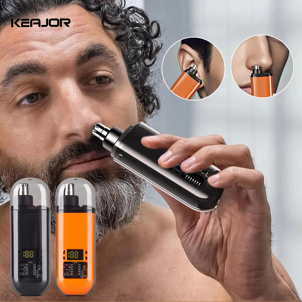 Rechargeable Nose & Ear Hair Trimmer - Painless Grooming Tool