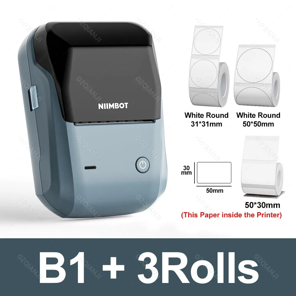 NIIMBOT B1 Mini Label Printer - Bluetooth Thermal, Ink-Free
