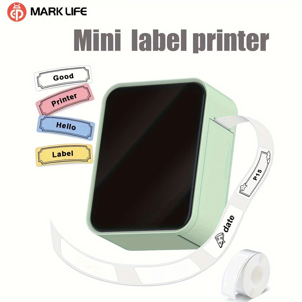MarkLife P15 Mini Label Printer - Bluetooth Thermal, No Ink