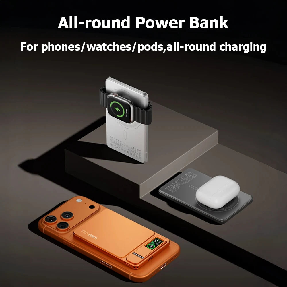 Magnetic Wireless Power Bank 10000mAh - Slim Fast-Charging Battery Pack