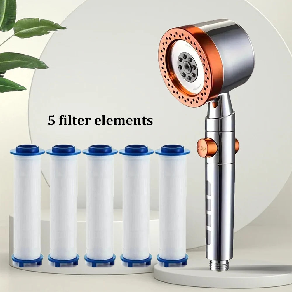 Filtered High-Pressure Shower Head - 5-Mode Handheld Shower