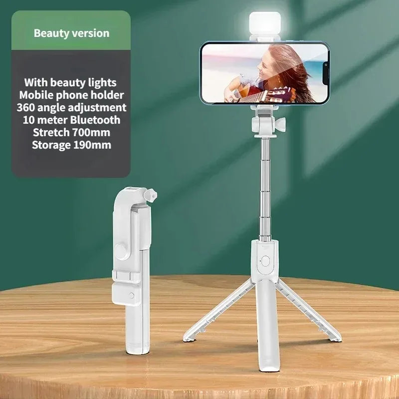 Selfie Stick Tripod with Bluetooth Remote & Fill Light