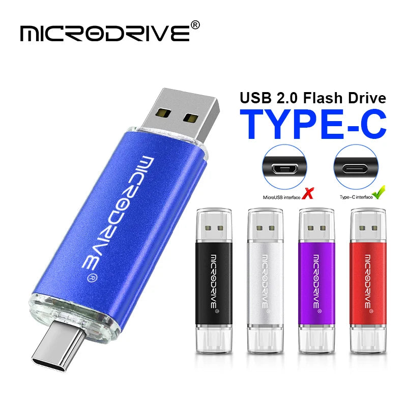 Type-C OTG Flash Drive - Dual Connector, 4GB to 128GB