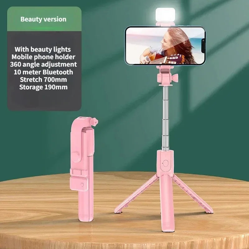 Selfie Stick Tripod with Bluetooth Remote & Fill Light