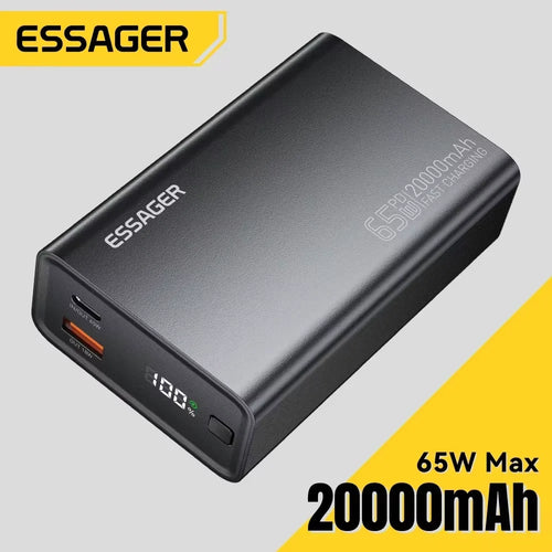 20000mAh Power Bank - 65W PD Fast-Charging Portable Battery