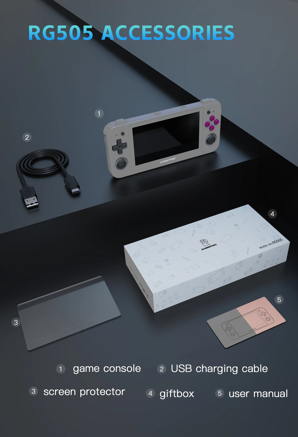 Anbernic RG505 Handheld Console - 4.95" OLED, Android 12