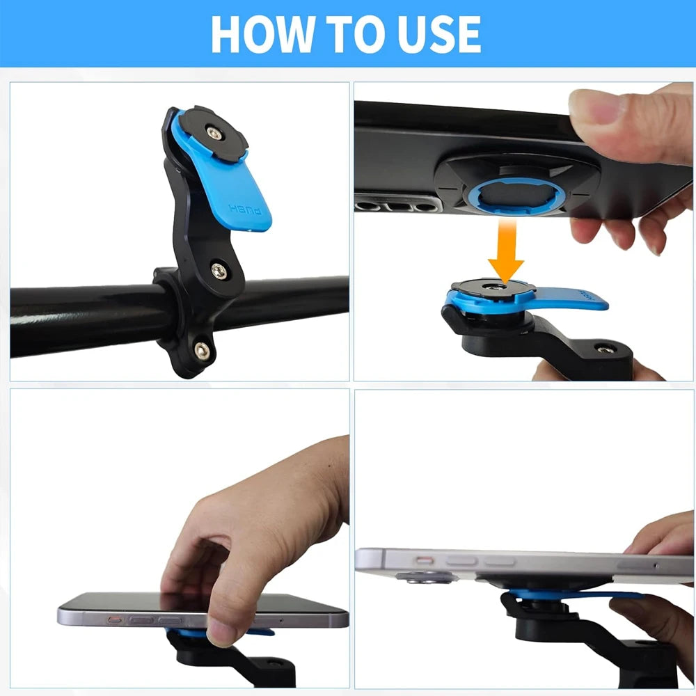 360 Motorcycle & Bike Phone Mount - Universal Handlebar Holder