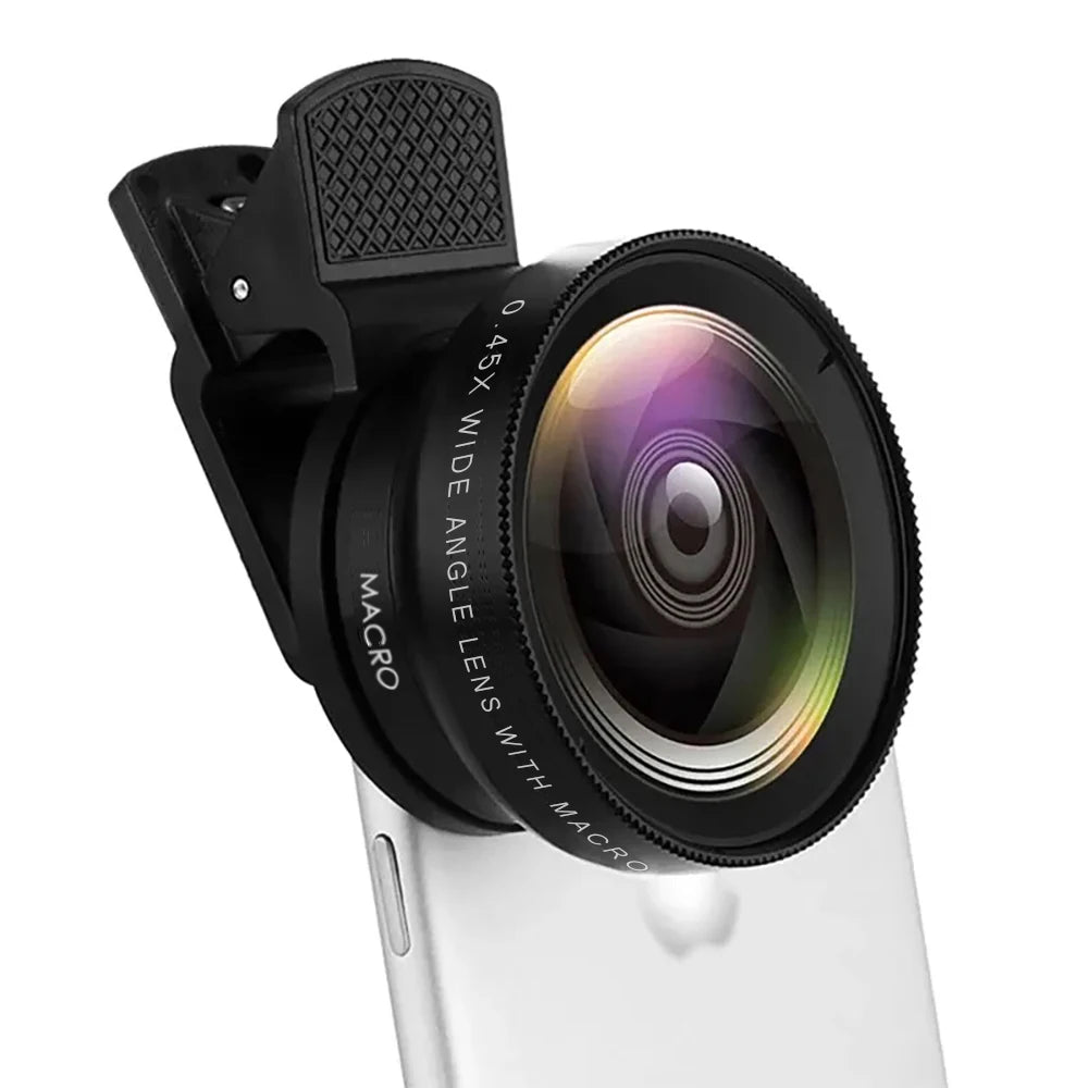 2-in-1 Phone Camera Lens Kit - Wide Angle & Macro Clip-On Lens